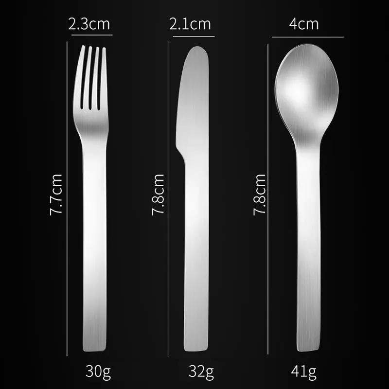 Tableware Dinner Knife Fork Spoon Travel Utensils Set Stainless Steel Cutlery Set Flatware Set with Case Reusable Portable Box
