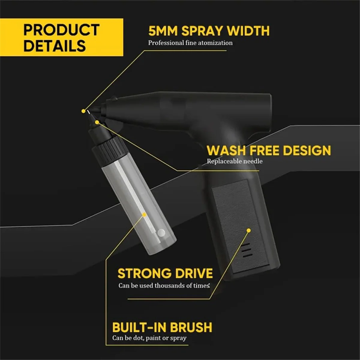 Electric Spray Paint-Gun for Cars, Handheld Electric Cordless Spray Paint Sprayer-Gun, for Car, Bicycle, 7.4V