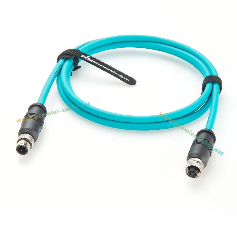 Cabo Ethernet CAT6A Profinet M12 4Pin D Código Macho para Fêmea GigE Vision Cabo blindado de alta Flex para Sensor Cognex Keyence