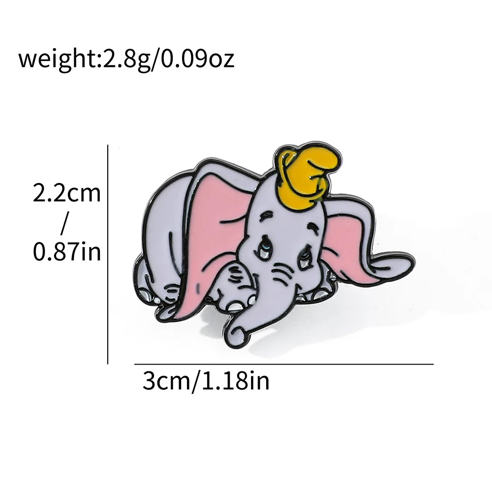 Disney Dumbo Metal Enamel Brooch Badges on Backpack Enamel Pin Jeans Clothes Lapel Pin Badge Cartoon Jewelry Decoration Gifts