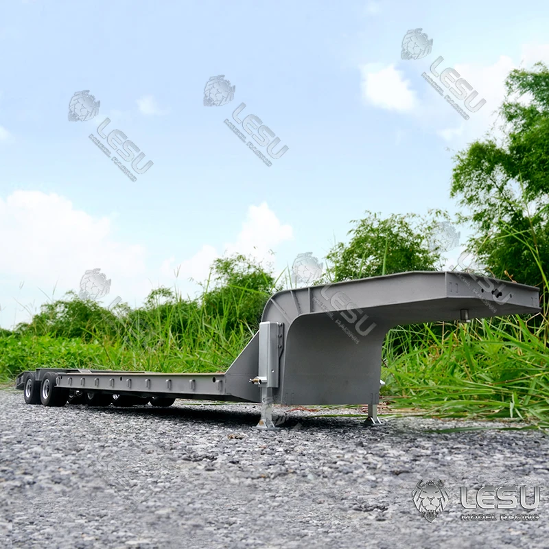 Estoque dos eua lesu 872mm metal madeira 4 eixos reboque para brinquedo 1/14 rc tamiya caminhão trator diy carro de controle remoto veículo