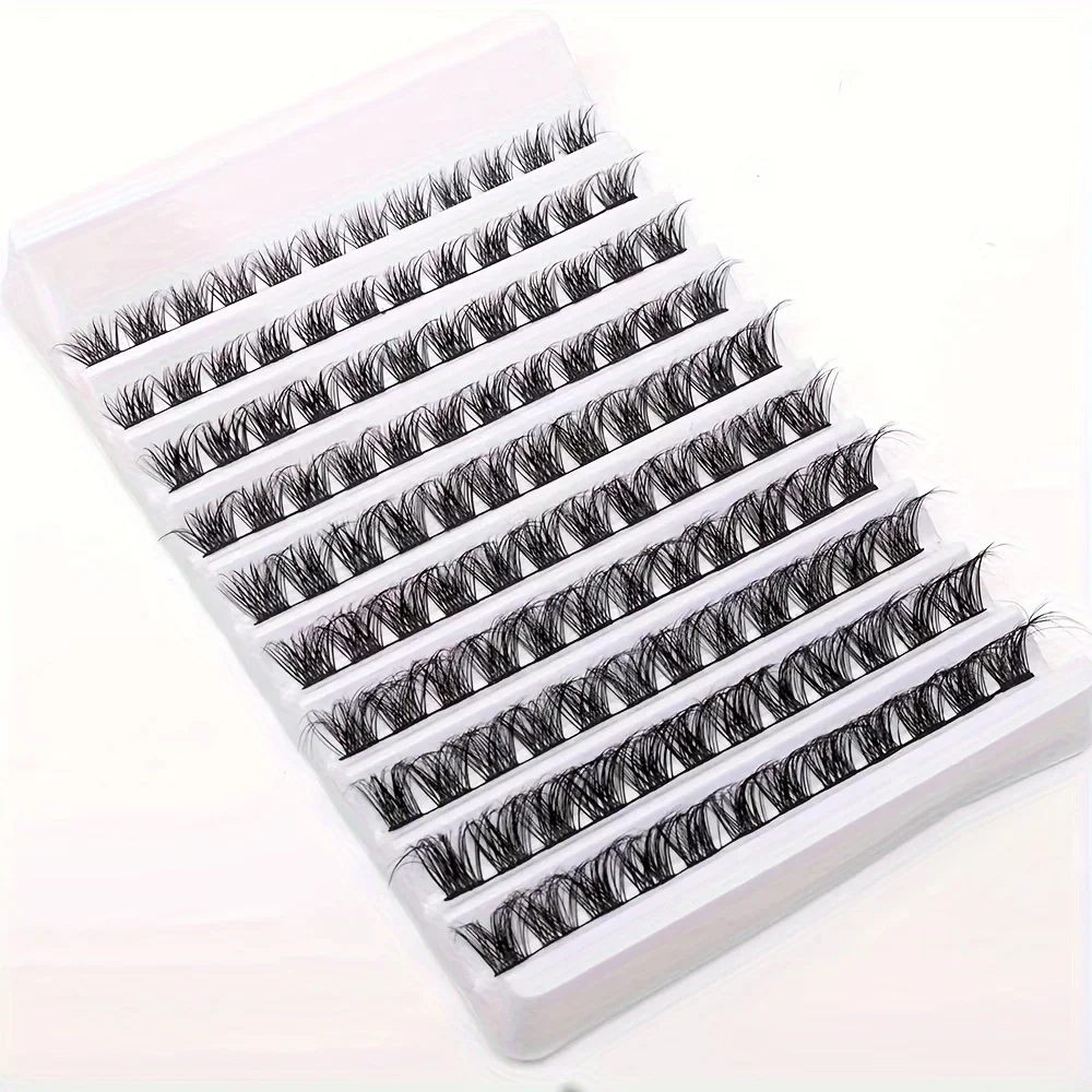 10 Reihen einzelne Cluster-Wimpern – natürliche Wimpernverlängerungen, 8–16 mm, gemischte Länge, D, lockige einzelne Wimperncluster – 40D – Detail 4