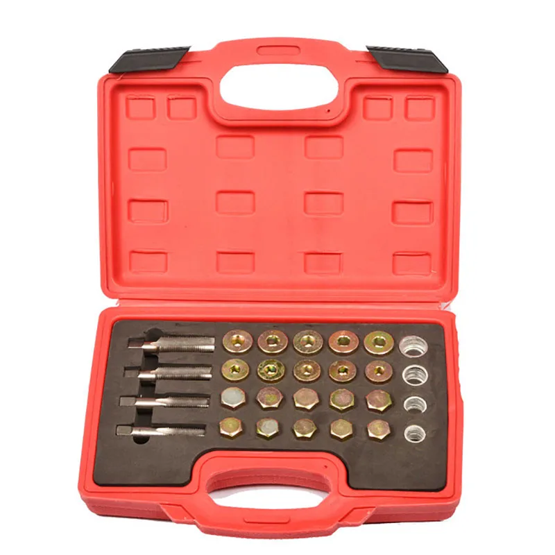 64PCS Screw Oil Pan Sliding Teeth Oil Repair Special Car Threaded Screw Oil Drain Oil Pan Tool Set