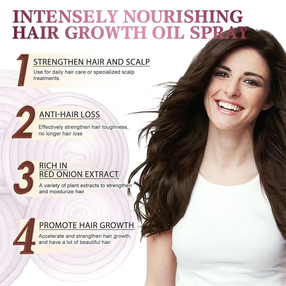 Zwiebel Schwarz Samen Haar Öl Spray Stärkung Und Feuchtigkeitsspendende Haar Zwiebel Haarausfall Prävention Öl Für Natürliche Haarpflege F5F3