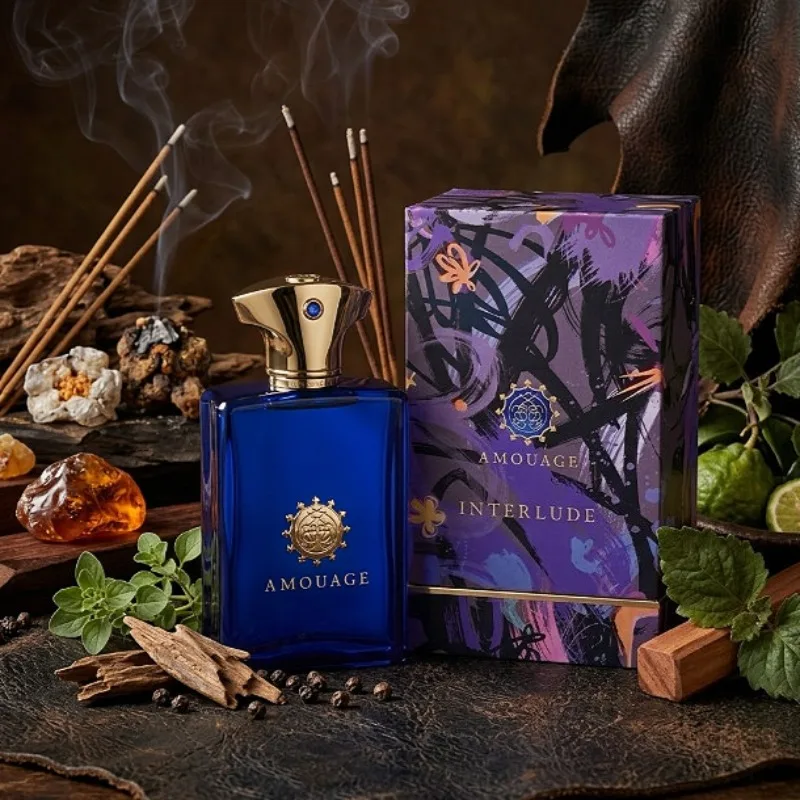 AMOUAGE Interlude Man 100ML Eau Parfum Long Lasting Men's Oriental Woody Perfume Oud Leather Incense Luxury Signature Fragrance