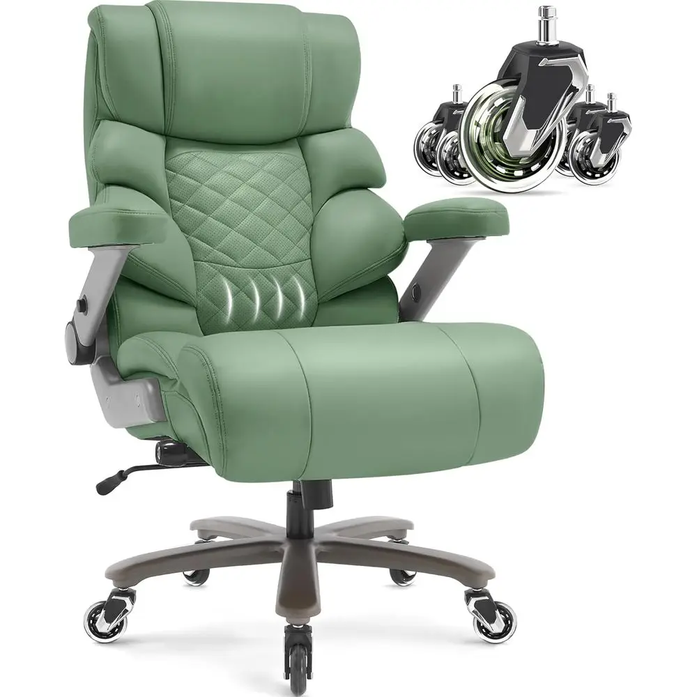 

Large Heavy Duty Office Chair with Adjustable Lumbar Support, 3D Armrests, Plus Size Wheels