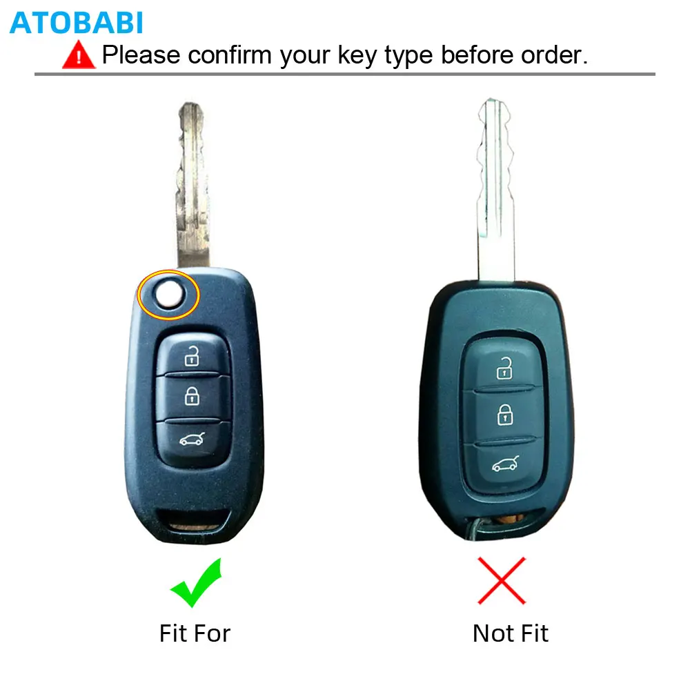 Leather Car Key Case Keychain For Renault Megane 4 Captur Kadjar Symbol Dacia Duster 3 Buttons Flip Remote Control Protect Cover