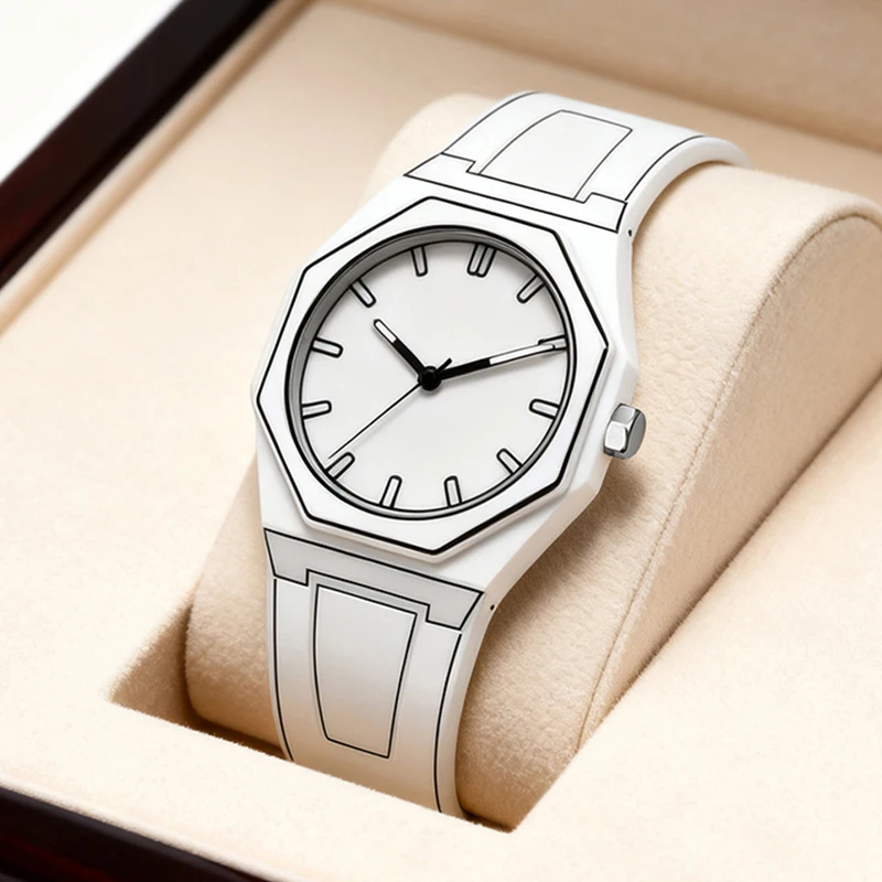 

Мужские черно-белые повседневные кварцевые часы в студенческом стиле с мультяшным ремешком