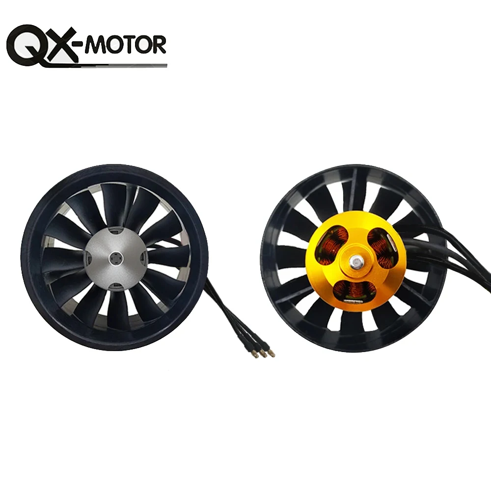 New DIY Drone 64mm EDF Set 4s 6s Motor with 12 Blades Duct Fan for FMS RC Airplane Parts Wholesale QX-MOTOR Brand Original Fac