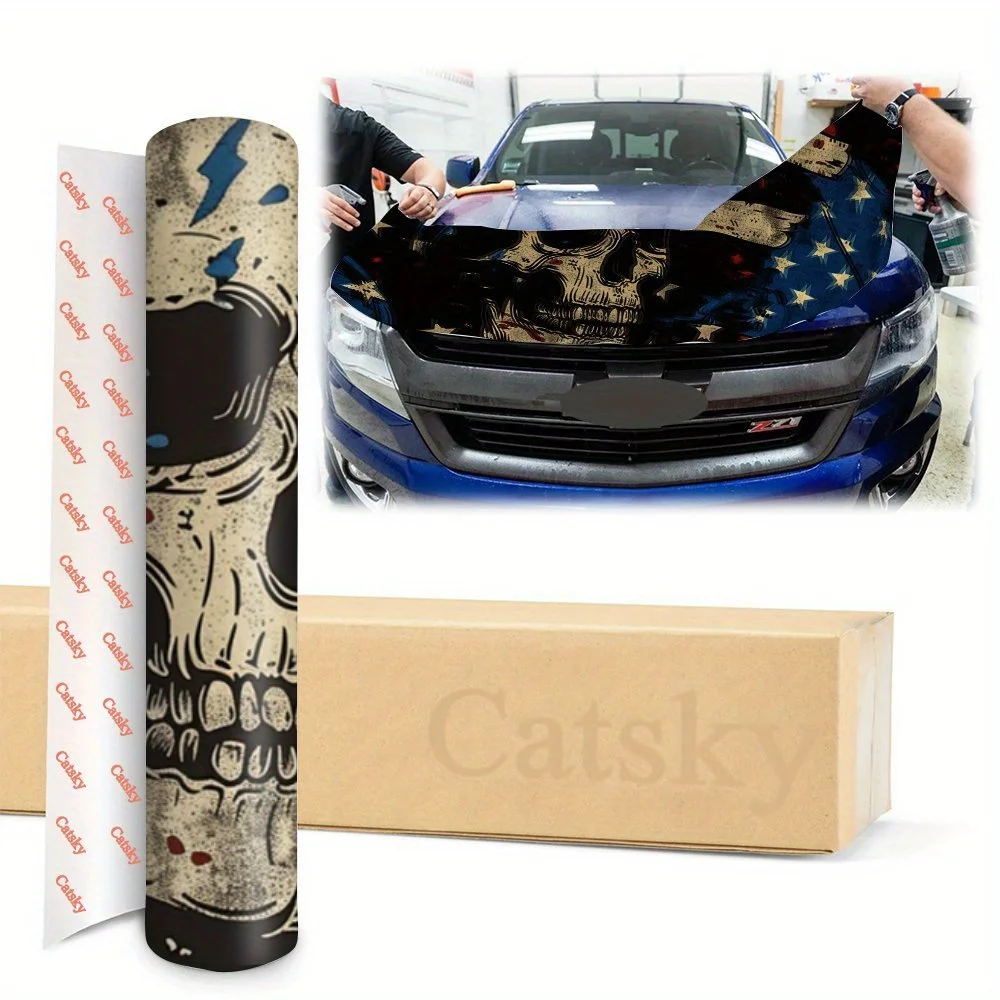 ملصقات غطاء السيارة مطبوعة على شكل جمجمة لامعة على شكل نجمة، ملصقات فينيل للسيارة ذاتية اللصق مقاومة للماء، عصا حماية لتزيين السيارة #5
