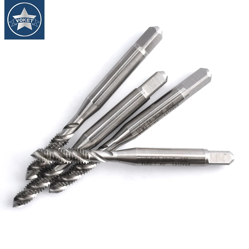 VOKET 1PCS HSSE-M35 JIS Standard Spiral Fluted Tap UNF 0-90 0-80 3-56 4-48 6-40 10-32 12-28 1/4 3/8 Machine Screw Thread Taps