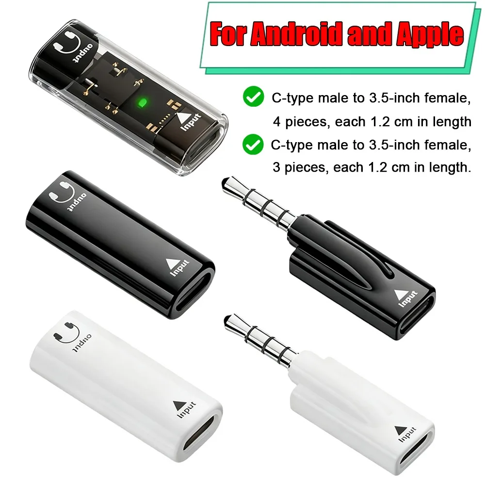 TYPE-C Female To DC 3.5mm Plug Male & Female Headphone To Connect Cable Adapter CD Player Audio Car Aux for Apple and Android