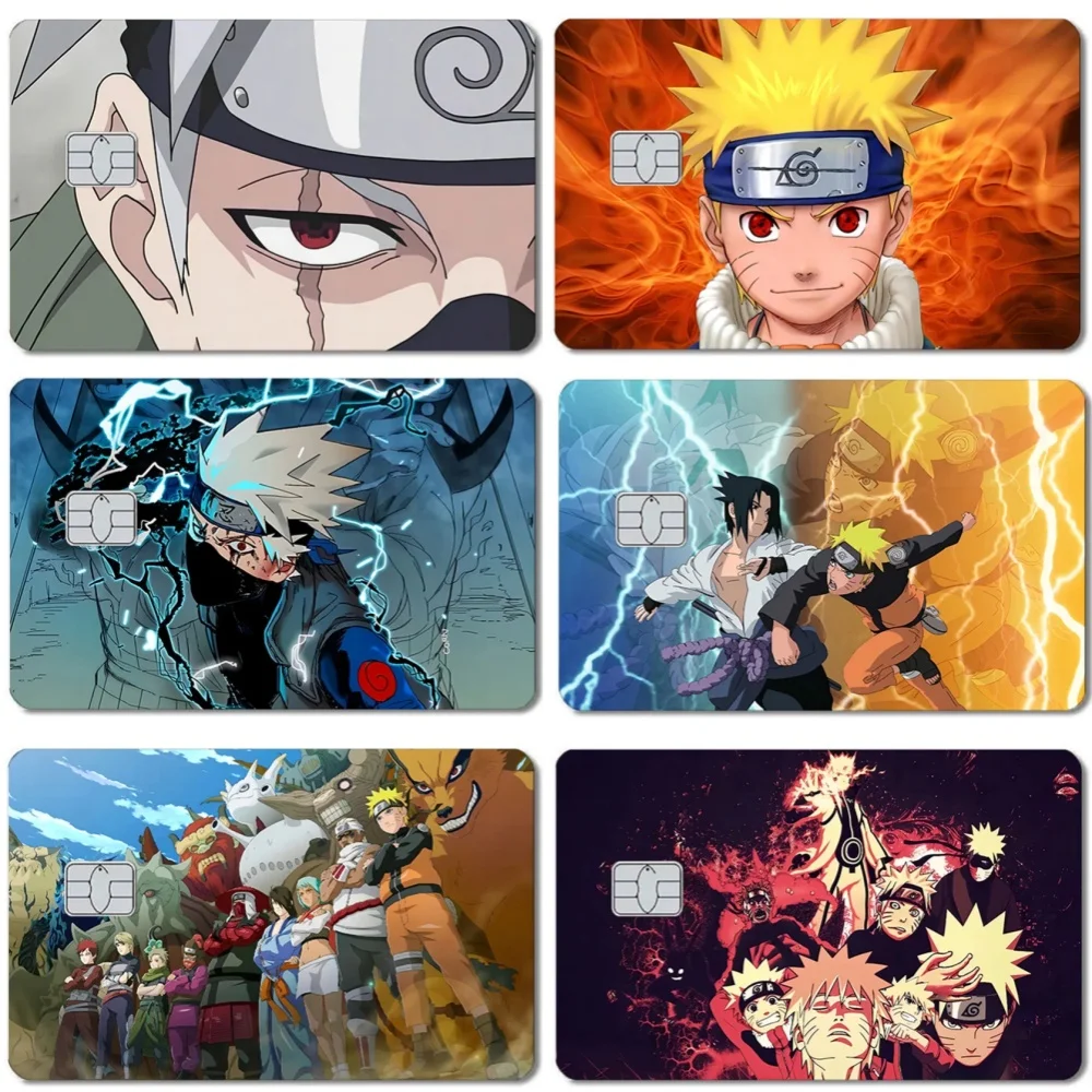 Anime NARUTO Uchiha Sasuke PVC 2.5D HD pegatinas mate película cinta piel tarjeta de crédito tarjeta de débito pegatina protectora antiarañazos