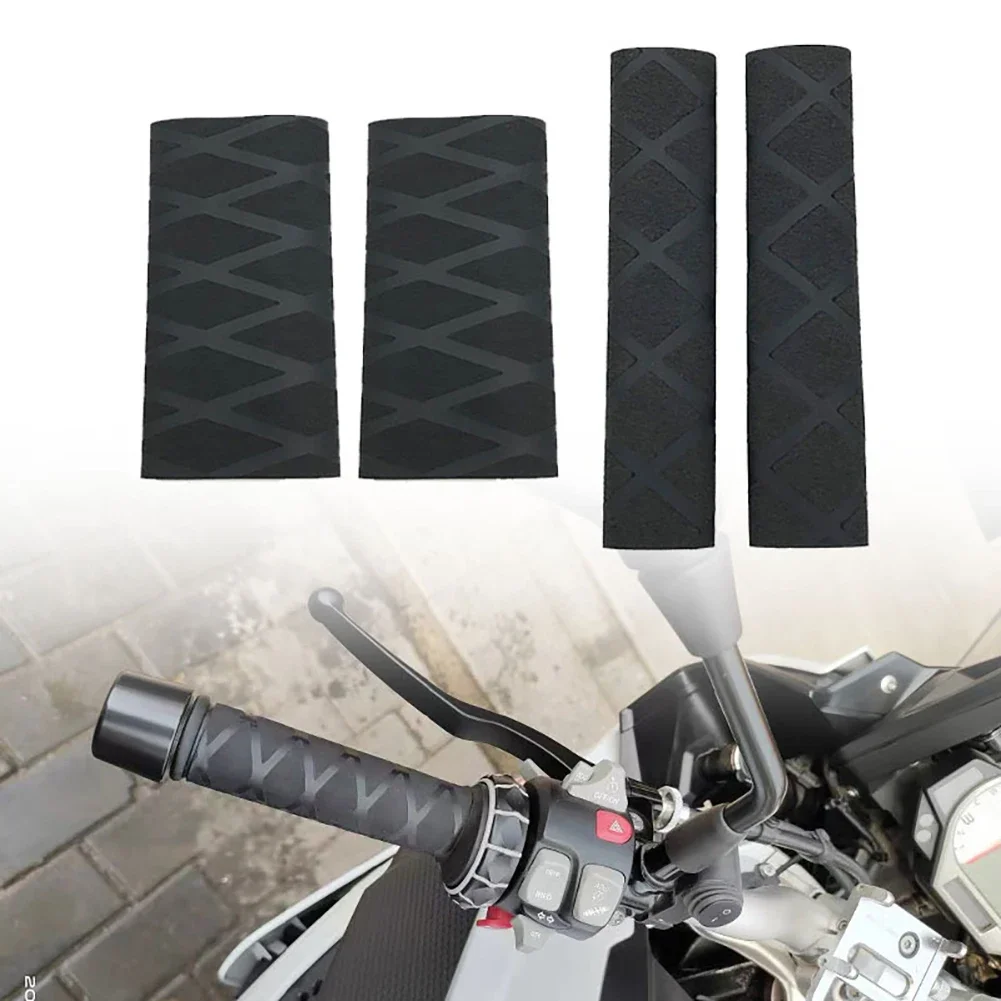 2PCS Non-slip Rubber Grip Glove Motorcycle Handle Cover Universal Heat Shrinkable Grip Cover Sleeve Handlebar Covers Universal