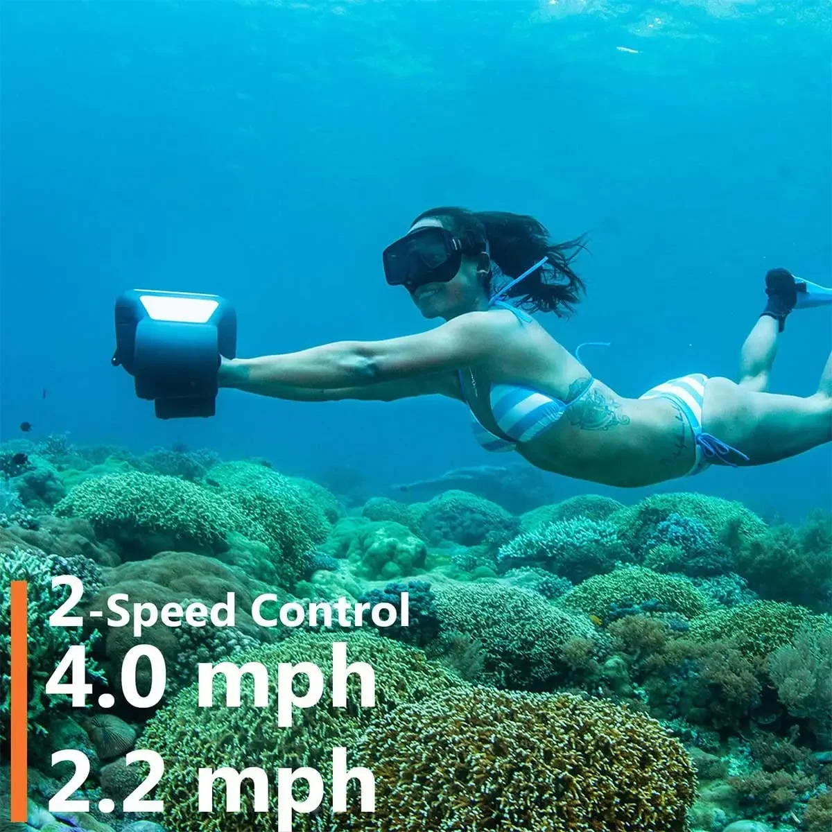 GENEINNO S1 Plus Scooter subacuático, scooter de mar deportes acuáticos piscina buceo libre snorkel para niños adultos