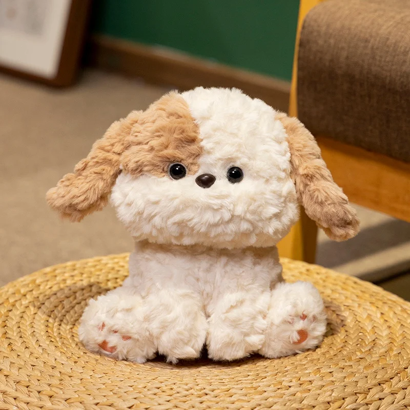 22cm encantador perro esponjoso de peluche perro regordete sin cola lindo Animal almohada suave hogar Dcero mascotas juguetes regalos de cumpleaños