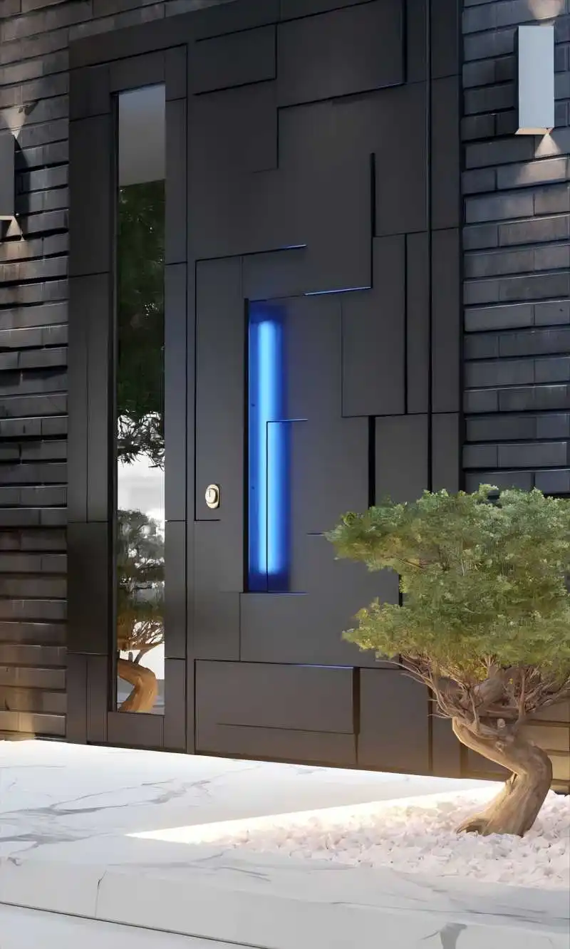 Modern Entry Door Secure Entrance Doors Exterior Aluminum Door for Home Front Door Custom Security Door Emergency Gate