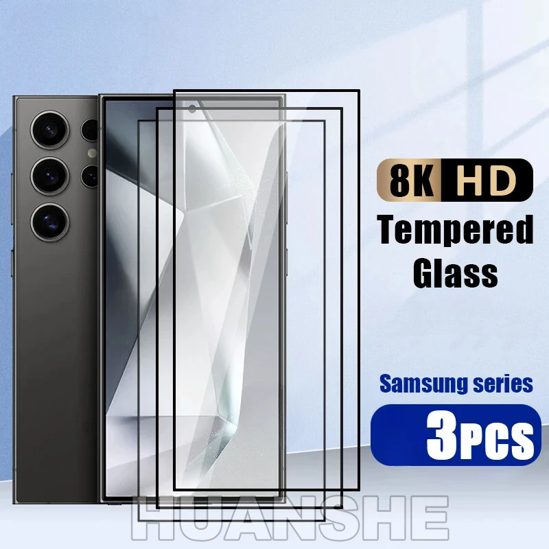 

3Pcs HD Tempered Glass Screen Protector for Samsung Galaxy S26 S25 S24 S23 S22 S21 Plus Note 20 Ultra Note 10 9 8