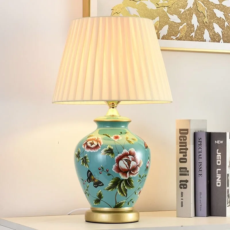 Customized New Chinese classical art living room lamp game Rgb hotel bedside Led desk cement desk lamp