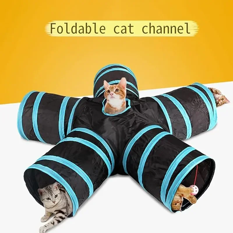 

Wear-resistant Cat Play Tunnel Foldable Pet Animal Tunnels with Crinkle Playing Toy for Cats Guinea Pig Rabbits Funny Cat Supply