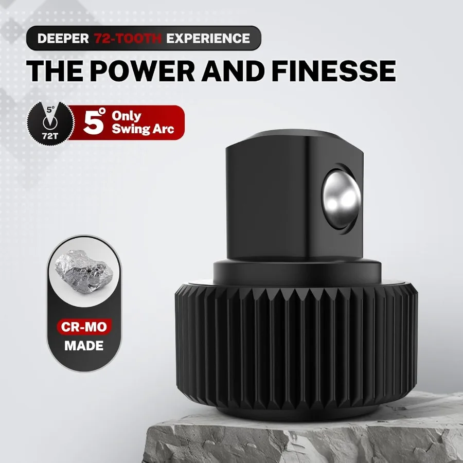 مجموعة مفاتيح ربط بسقاطة مدمجة 1 4 3 8 1 2 مع آلية تحرير سريع 72 سنًا لإصلاح وصيانة فعالة للسيارات