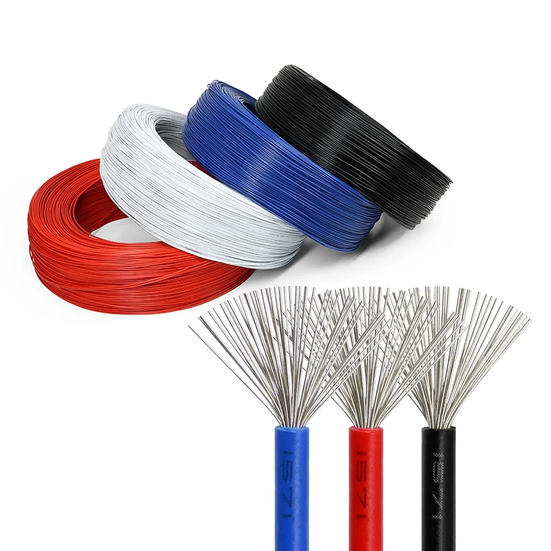5/10/50/100m Black/Red 1571 Stranded Electric Wire 30/28/26/24/22/20/18/16AWG PVC Insulated 30V Tinned Copper Cable DIY LED Line