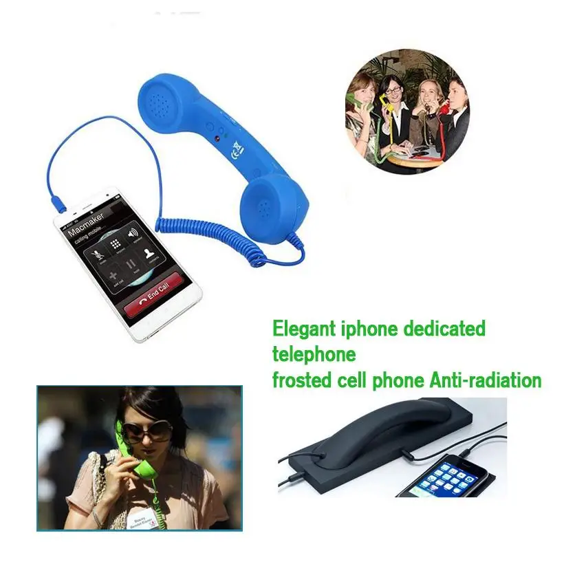 1pc 3.5mm Universal Phone Telephone Radiation-proof Receivers Cellphone Handset Headphone MIC Microphone Handset Fancy Gift