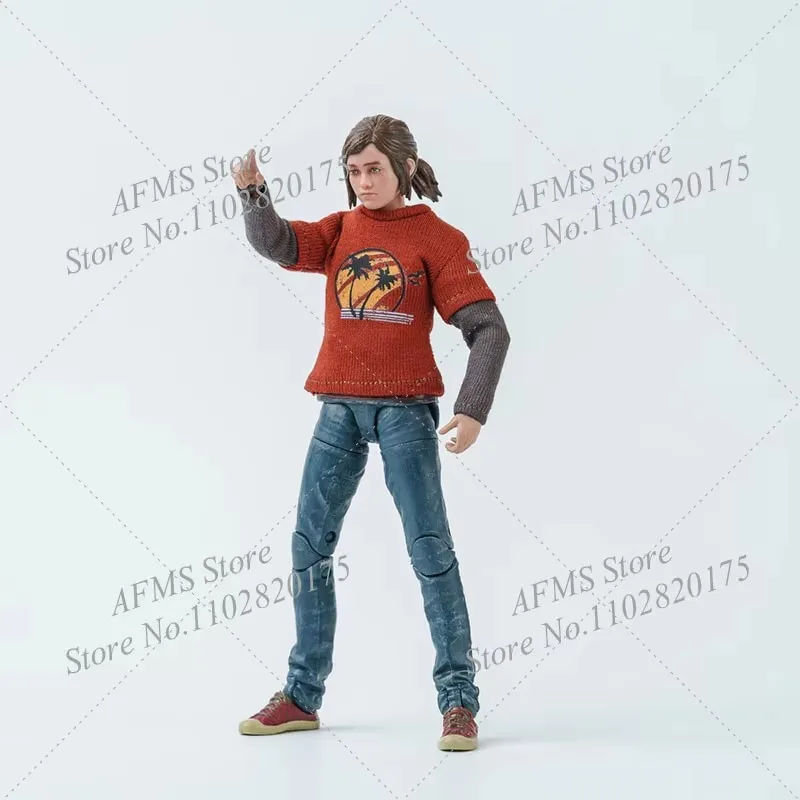 Figura coleccionable a escala 1/12, jersey de Ellie, Top de retazos estampado de manga larga, figura de acción de soldado para mujer de 6"