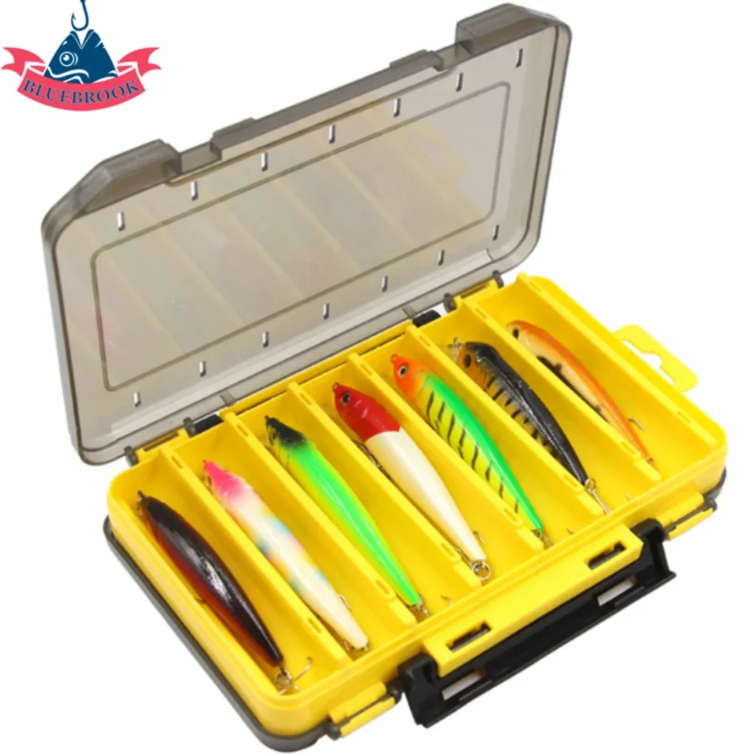 Double Sided Fishing Box 12 Compartments Waterproof Bait Lure Hook  Organizer Case Container Carp Fish Tackle Accessories