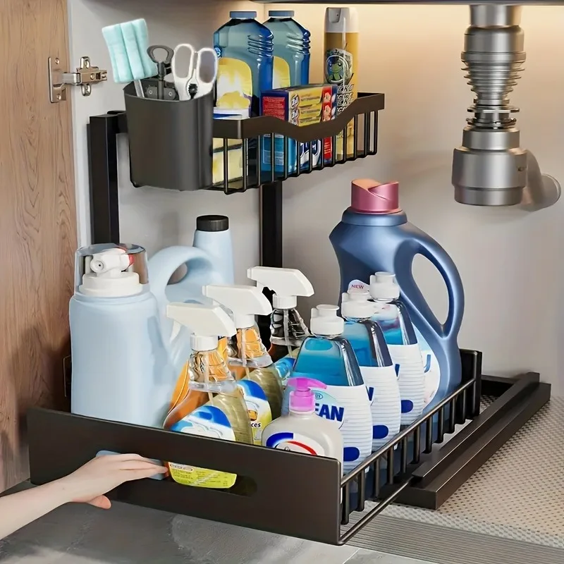 Under Sink Organizer Pull Out Cabinet Organizer Drawer Sliding Out Sink Shelf Under Sink Storage Rack Bathroom Kitchen Organizer