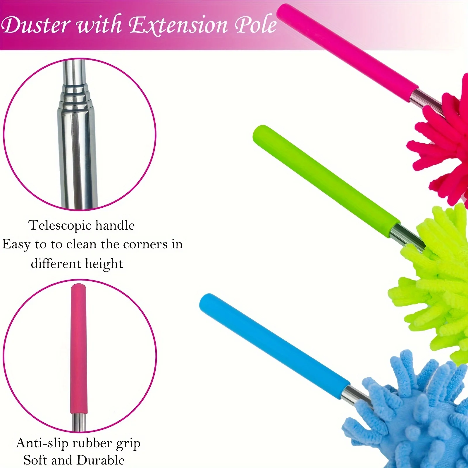 Dust removal brush, retractable manual dust removal brush household vacuum cleaner, air conditioner car furniture cleaning brush