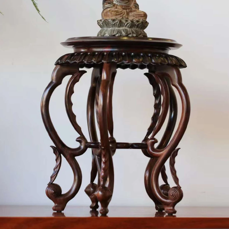 Reproduction of Five legged Round Flower Racks in the Palace Museum Collection: Redwood Base Crafts and Decorative Brackets