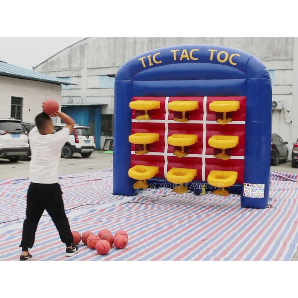 9 Basketballs TIC TAC TOE Inflatable Carnival Games For Children N Adults Outdoor Team Building Or Entertainments