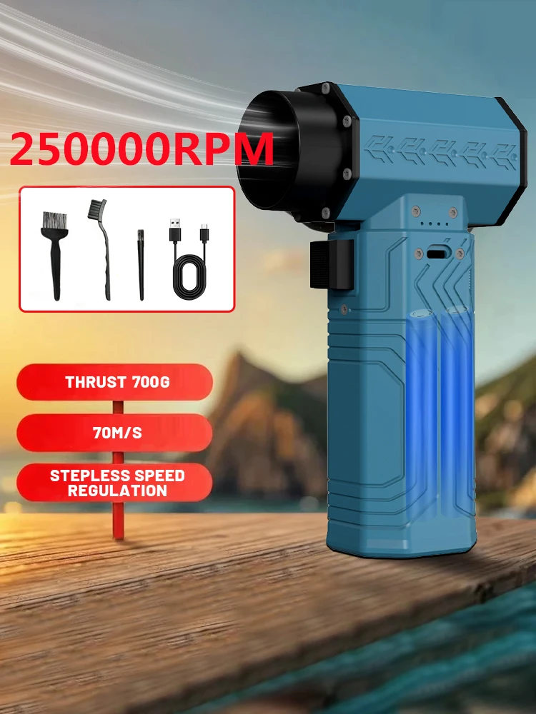 

250000RPM Violent Fan Powerful Air Blower Vacuum Dust Cleaner Type-C Strong Wind 70m/s Brushless Turbo Jet Blower Cleaning Tools