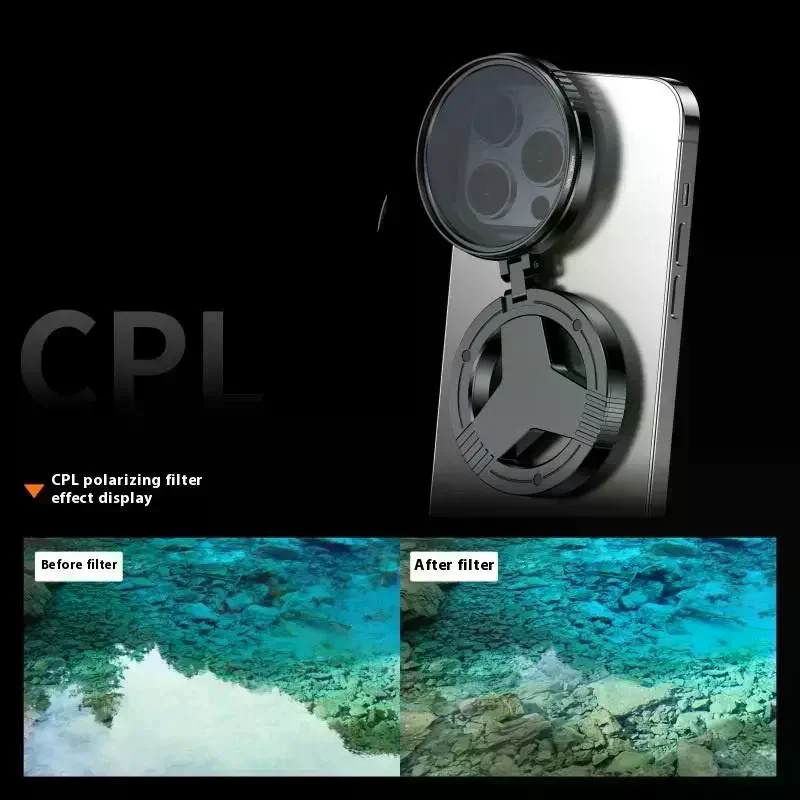 Ideal para Magsafe 16: conjunto de filtros CPL de 52 mm e clipe de lente de câmera com polarizador circular magnético