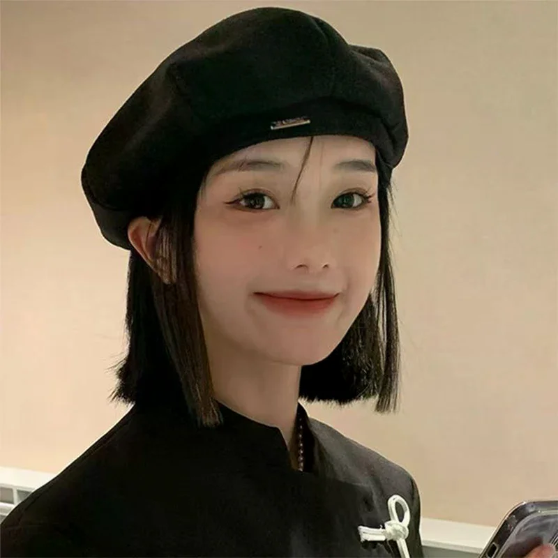 Solid Color Women Berets Korean Fashion Retro Octagonal Hat Elegant Lady Artist Painter Cap Newsboy Beanie Bonnet New