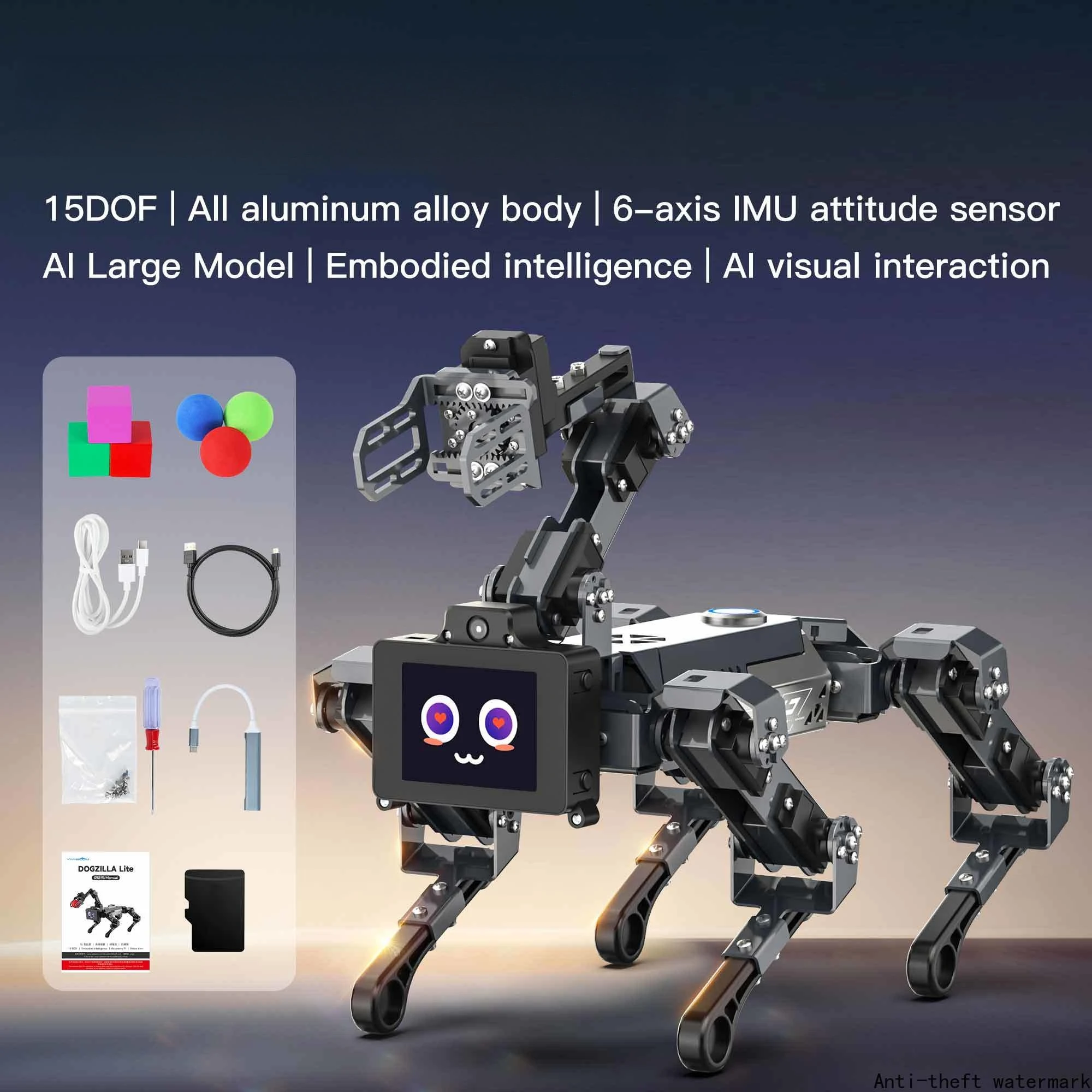 

2026 Hot Selling Quadruped Bionic R obot Dog AI Vision Large Model Intelligent Programming Electronic Kit