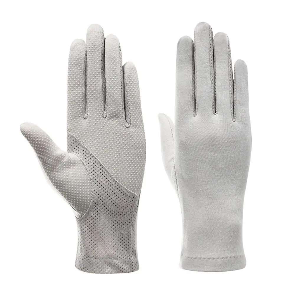 Women Cotton Thin Gloves Touch Screen Outdoor Riding Driving Sunscreen Gloves Breathable Non Slip UV Protection Gloves