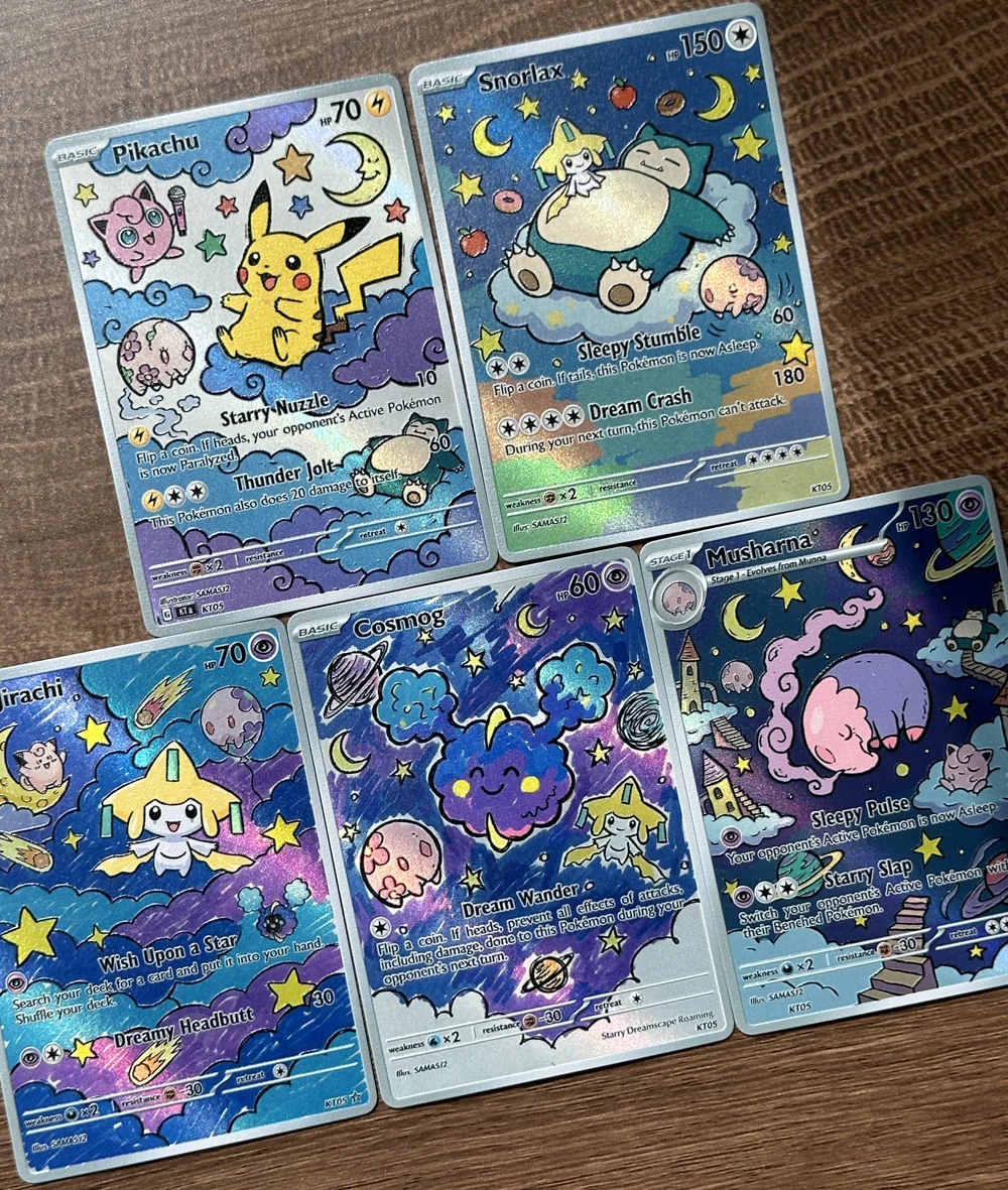 Pokemon PTCG Cards Jirachi Snorlax Cosmog Musharna Starry Dreamscape Roaming Style Collection Cards 5Pcs Pokemoncards Gift view 3