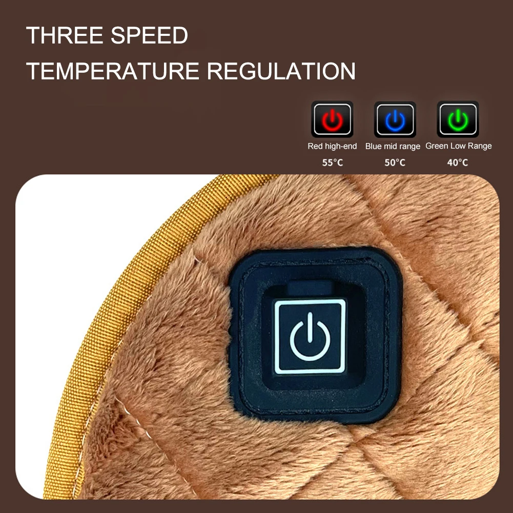 Heated Warming Seat Cushion Portable Warm Heater Pad 3 Speed Temperature Multifunctional USB Charging for Winter Indoor Outdoor