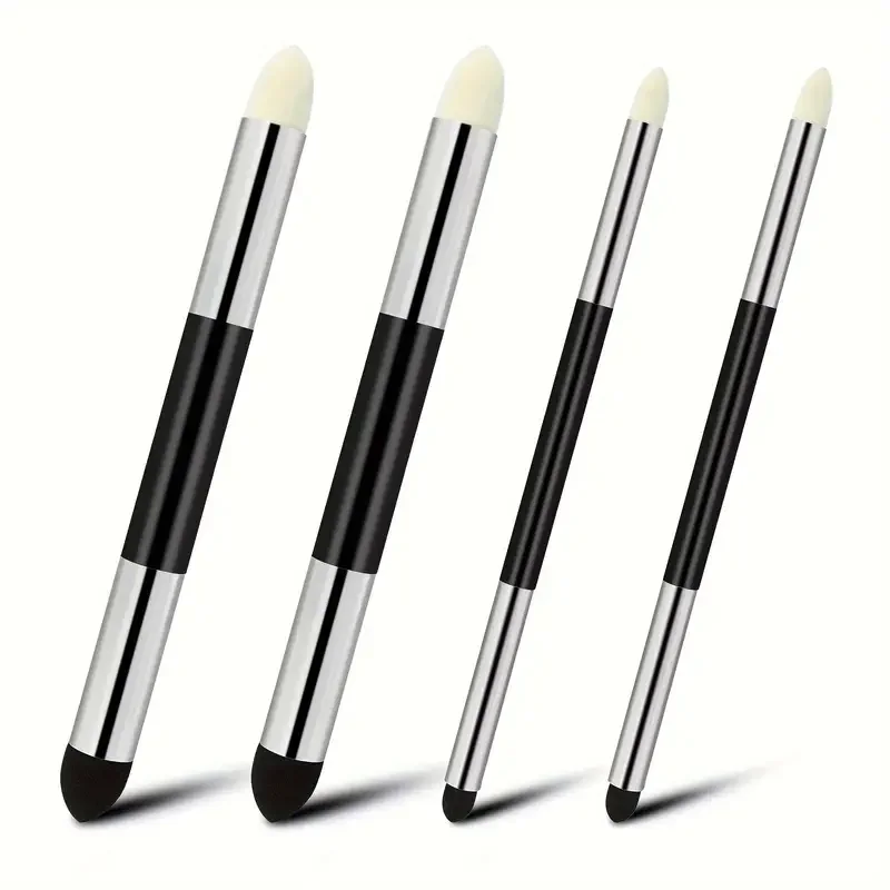 4pcs Dual-Tip Blending Stumps - Washable & Reusable Soft Sponge Brushes for Art, Drawing, Highlighting & Detailing