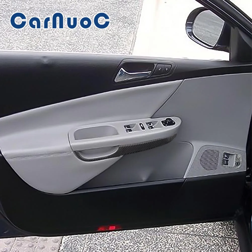 

Car Sticker Door Pull Panel Decorative Strip For Volkswagen Passat 2006-2011 Accessories Carbon Fiber Interior Cover Trim