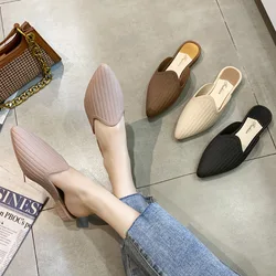 Wholesale Women Shoe23summer New Pointed Low Heel Sandals Temperament Lazy Person Shoe Comfortable Anti Slip Sandals Women Mules