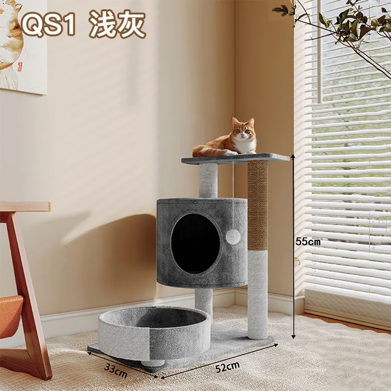 Árbol rascador todo en uno con cama y plataforma para gatos de interior - imagen 4