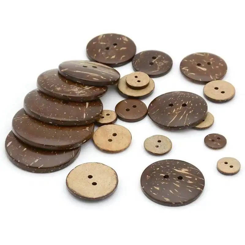 Botones de Nuez de Alta Gama Ecológicos para Abrigos y Chaquetas, Botones de Doble Cara de Color Natural, Botones de Nuez V...