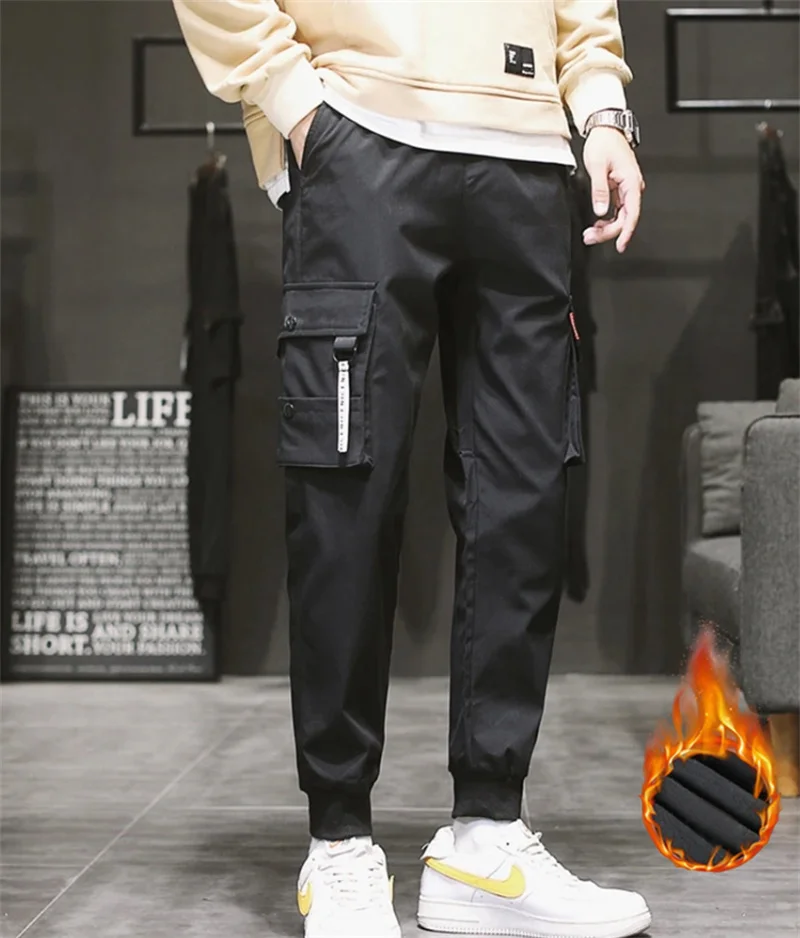 Pantaloni alla caviglia da uomo per l'autunno e l'inverno, con un senso di drappeggio e trascinamento del pavimento, pantaloni casual high street, versione coreana