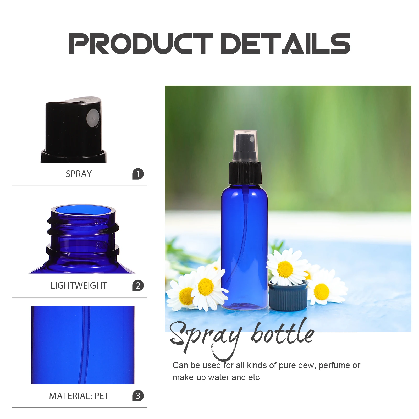 

10 Pcs Spray Bottle for Cleaning Travel Perfume Sprayer 100ML Toiletry Bottles Birthday Hat