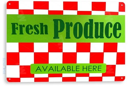 TIN SIGN Fresh Produce Metal Décor Wall Art Kitchen Store Farm A397
