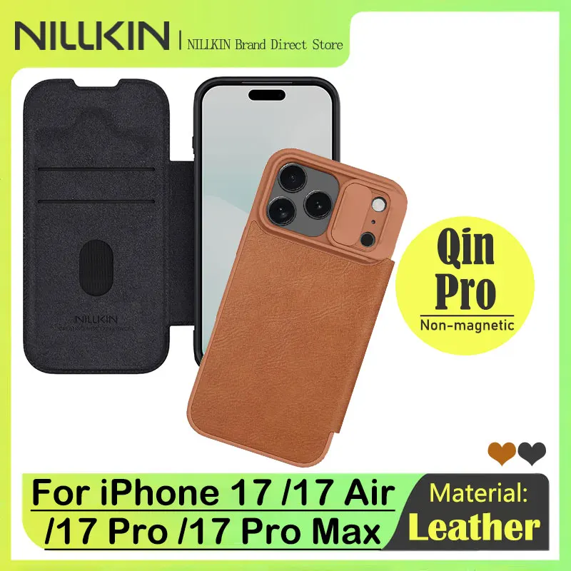 Кожаный чехол NILLKIN для iPhone 17/17 Pro/17 Pro Max/17 Air, слайд-крышка для камеры, слот для карт, 360° ° Откидная защита, текстура премиум-класса Кожаный чехол NILLKIN для iPhone 17/17 Pro/17 Pro Max/17 Air, слайд-крышка для камеры, слот для карт, 360° ° Откидная защита, текстура премиум-класса