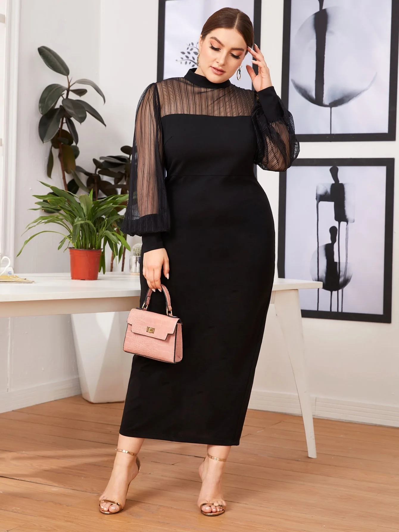 Women's Elegant and Perrty Long Dresses with Long Sleeves Black Party Dresses Commuting Plus Size New, Summer Free Shipping 2024